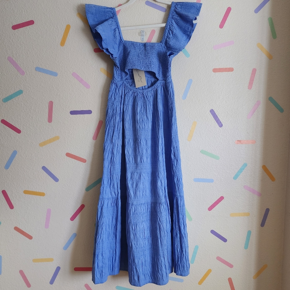 Universal Thread Light Blue Keyhole Ruffle Midi Dress - Picture 6 of 11